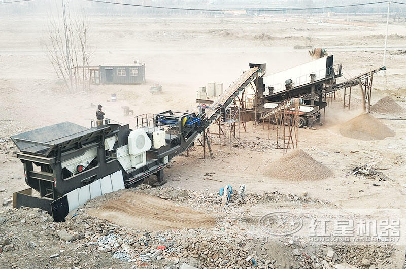 輪胎式移動建筑垃圾處理機，多機組合，減少成本30%